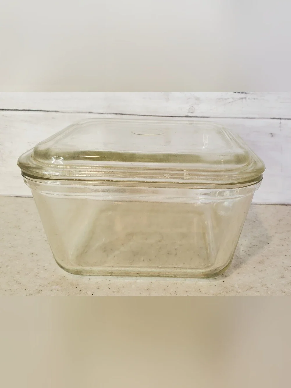Vintage Pyrex 663 Clear Glass Refrigerator Storage Container w Lid USA